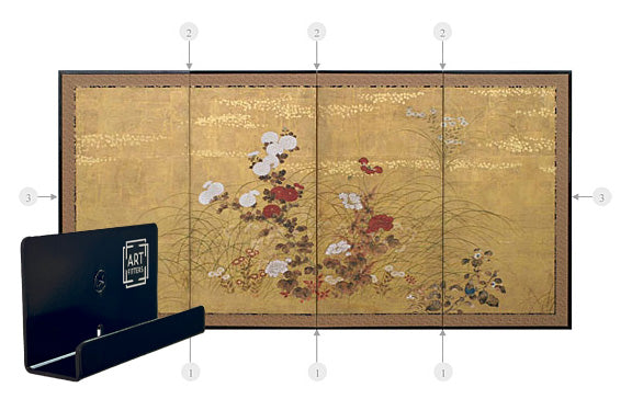 4-Panel Japanese Folding Screen Mounting Kit