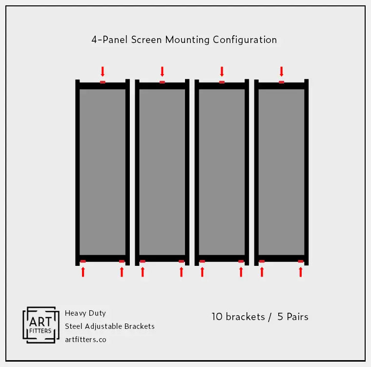 Heavy Duty Art & Screen Hanging Brackets (Pair) - Wide