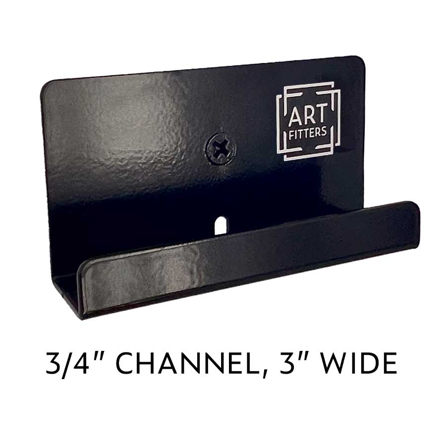 SAMPLE - Minimalist Steel Art Mounting Brackets - 3/4" Deep x 3" Wide (Single) - Art Fitters