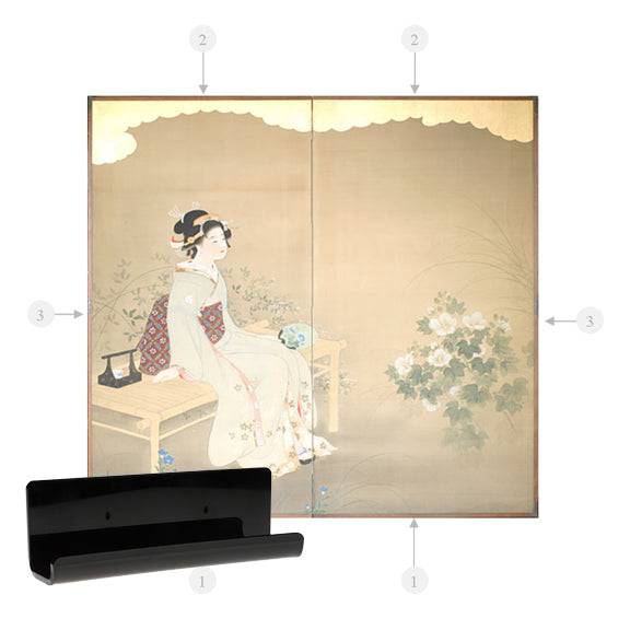 Wide lucite bracket for two-panel screen mounting kit.