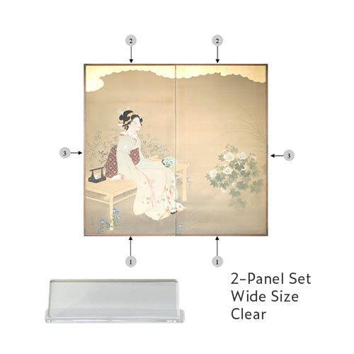 Clear lucite bracket in WIDE size for two-panel screen mounting kit.