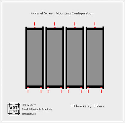 Heavy Duty Art & Screen Hanging Brackets (Pair) - Wide