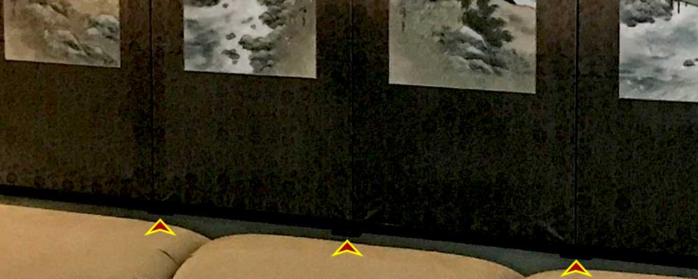 Six Panel Screen Mounted Over Sofa - Bottom Edge