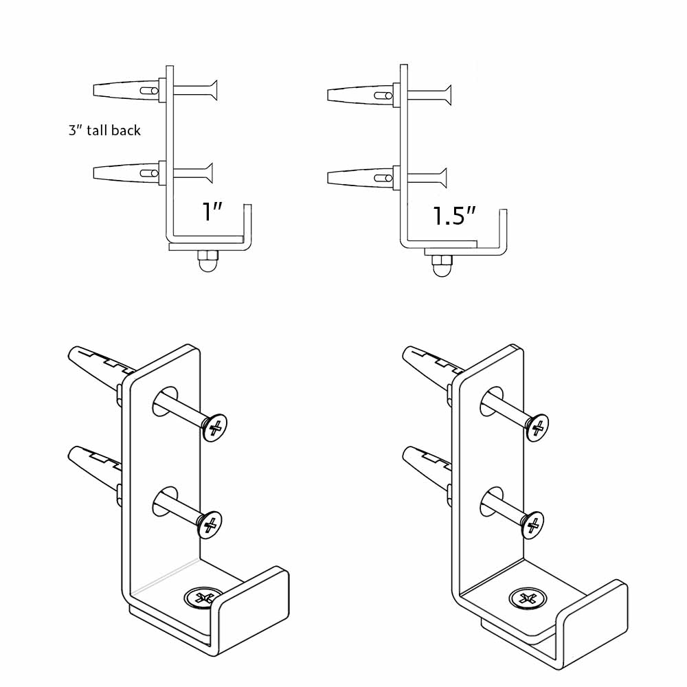 Heavy Duty Steel Screen Hanging Brackets (Pair) - Art Fitters