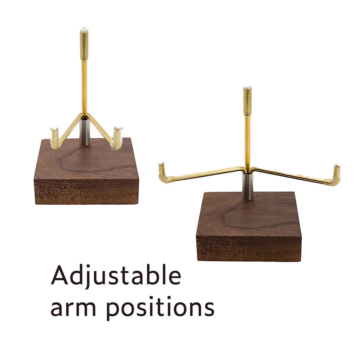 Walnut Base 3-Prong Object Stand – Art Fitters