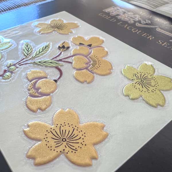 Cherry Blossoms - Japanese Gold Lacquer Sticker